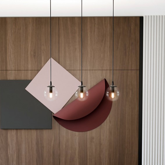 Lampa Wisząca COSMO 3 Czarny/Transparentny