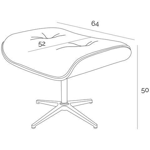Fotel z Podnóżkiem VIP Exclusive Home 54x82x85