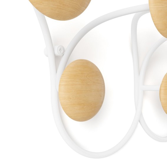 Wieszak na Ubrania DOTSY 7 Biało-Naturalny