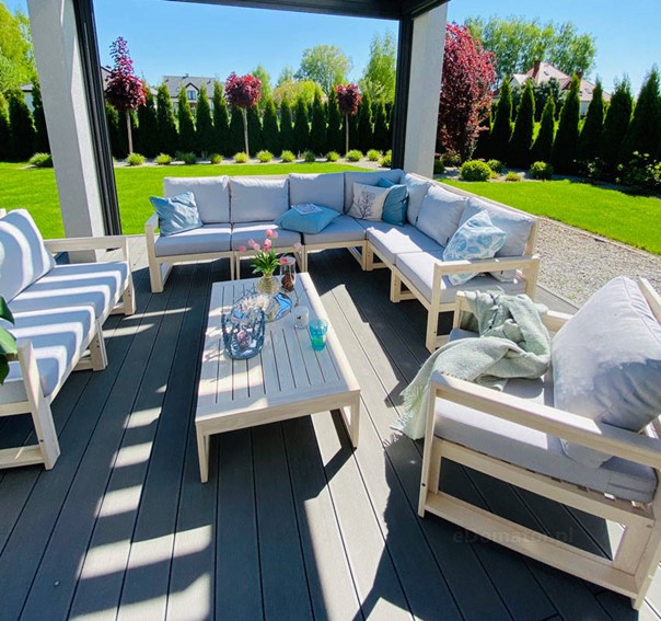 Zestaw Ogrodowy MALTA 5-Osobowy z Fotelami Brązowy/Grafitowy