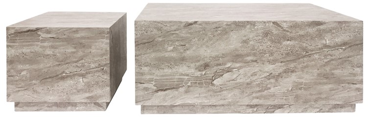 Komplet Stolików Kawowych DICE Marmur Szary