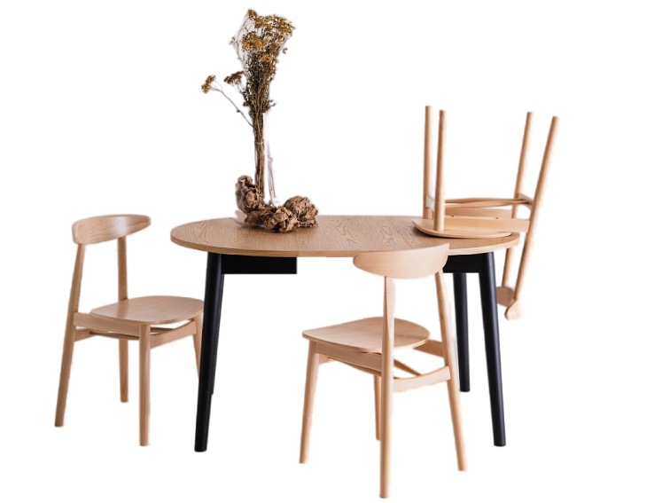 Stół Jadalninay Rozkładany Anton Round 95x76 Dąb/Czarny