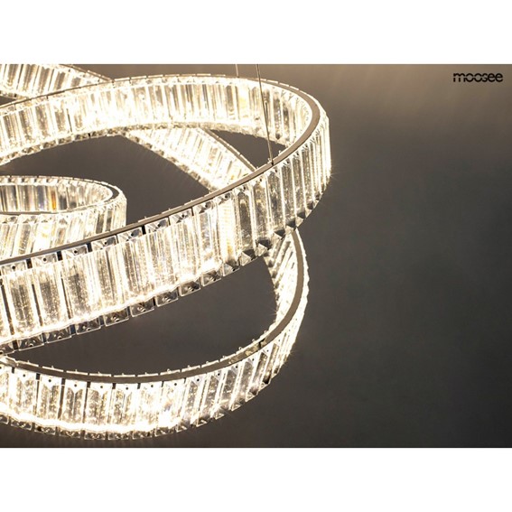 Lampa Wisząca WAVE 80 Srebrny/Transparentny