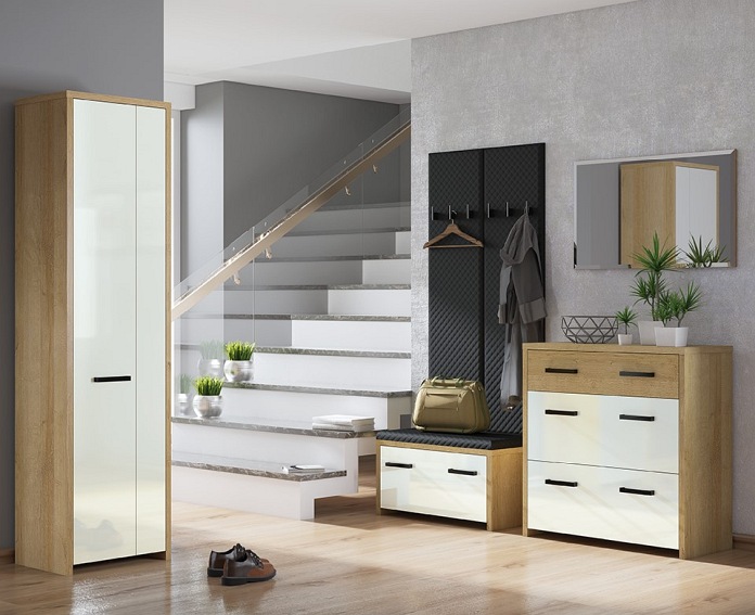 Lustro GLOSS 10 Biały/Dąb