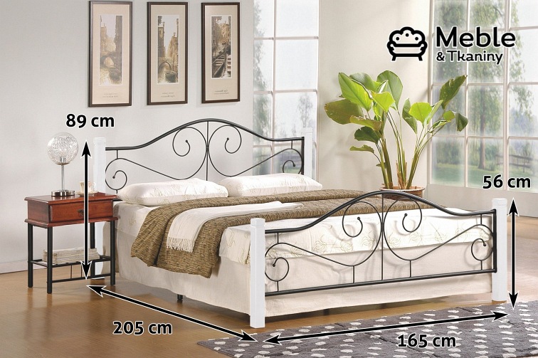 Łóżko VIOLETTA 160 biały / czarny