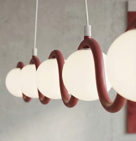 Lampa Wisząca SINUS 5 Burgundowy