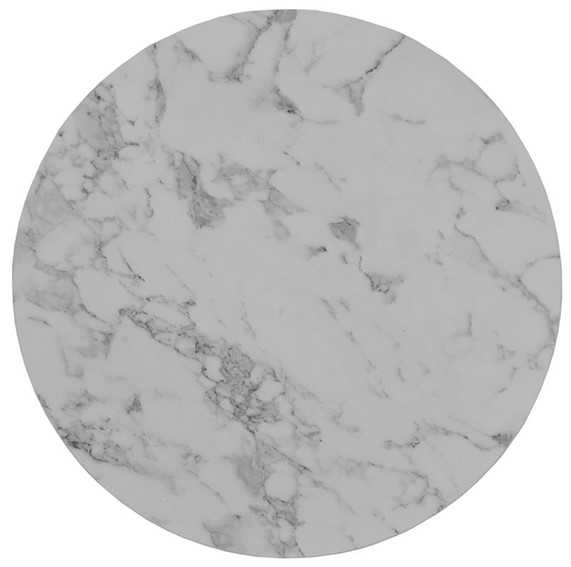 Zestaw 2 Ław PAOLA fi60/38 Srebrny/Biały Marmur