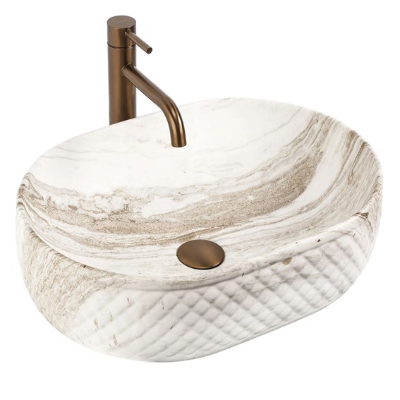 Umywalka Nablatowa OKTAWIA SATURN Beżowy