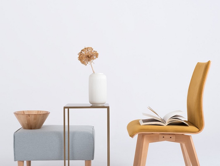 Stolik TENSIO METAL 30 Złoty/Biały