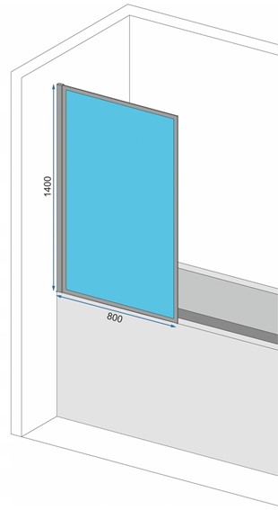 Parawan Wannowy ELEGANT 80 Złoty Szczotkowany