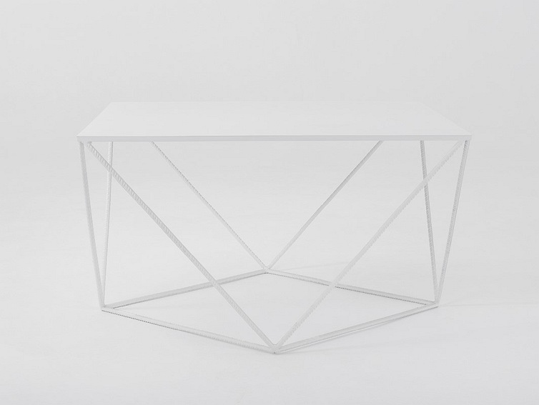 Stolik Kawowy DARYL METAL 80 Biały