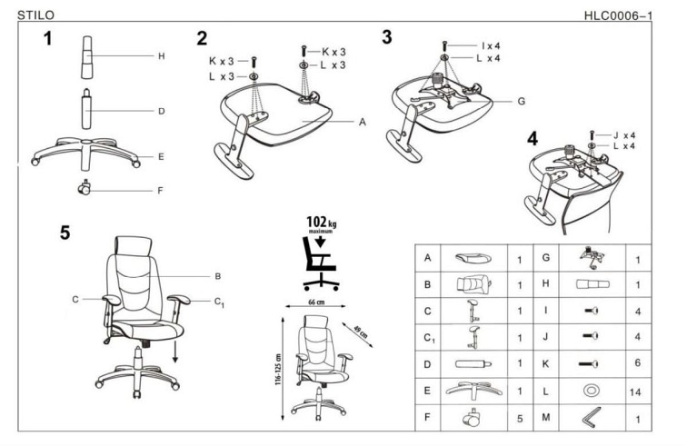 Fotel Obrotowy gabinetowy STILO czarny