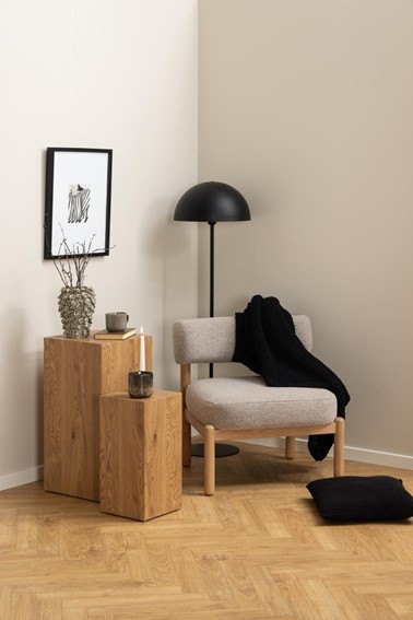 Fotel BURLEY Beżowy/Dąb