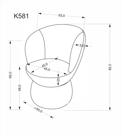 Krzesło K581 Popielaty