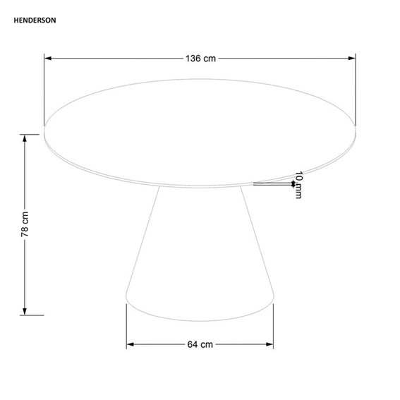 Stół Okrągły HENDERSON fi136 Orzechowy