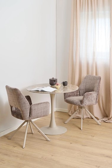 Stół MALTA fi90 Brązowy/Beżowy