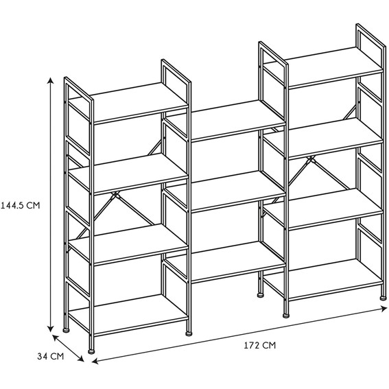 Regał BISTROT Czarny/Naturalny