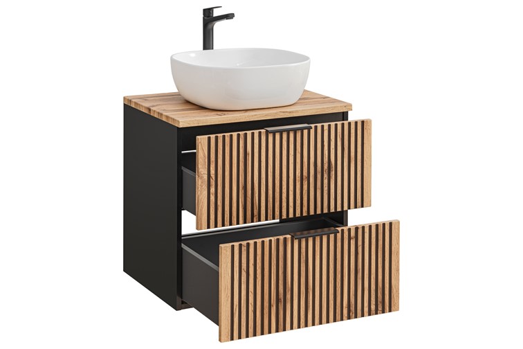 Zestaw Mebli Łazienkowych XIL B UN.6252 60cm Czarny/Wotan