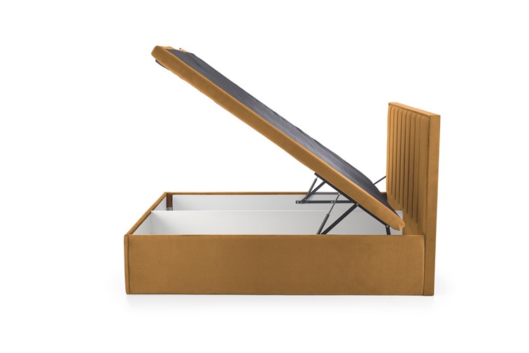 Łóżko Kontynentalne Tapicerowane ASENTO 160x200 Musztardowy