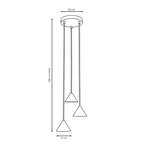 Lampa Wisząca ELIT 3 PREMIUM Beżowy