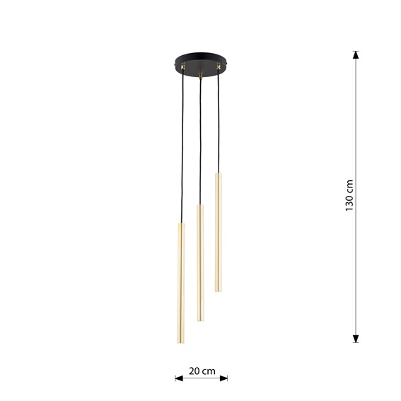 Lampa Wisząca SELTER 3 PREMIUM Złoty