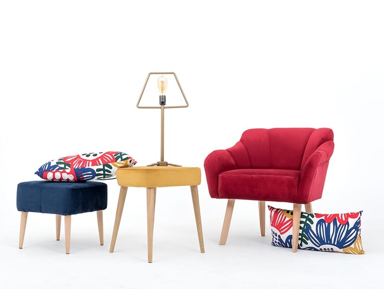 Taboret KIKO Marakuja/Naturalny