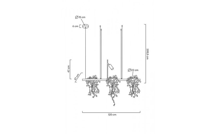 Lampa Wisząca PLANT LINE Czarny/Zielony