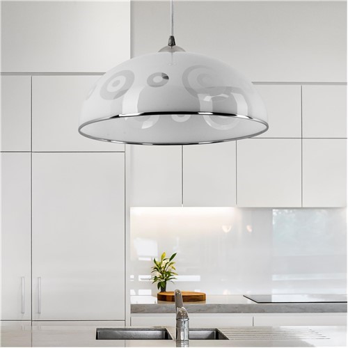 Lampa Wisząca SIMI H Biały/Chrom