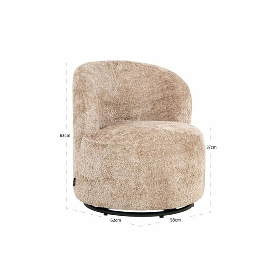 Fotel Dziecięcy JACKIE Obrotowy Ciemny Beż