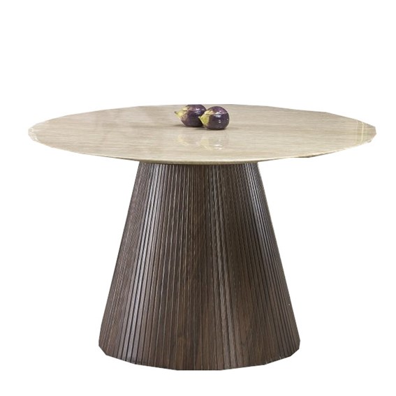 Stół Okrągły PIREUS fi120 Trawertyn/Orzech