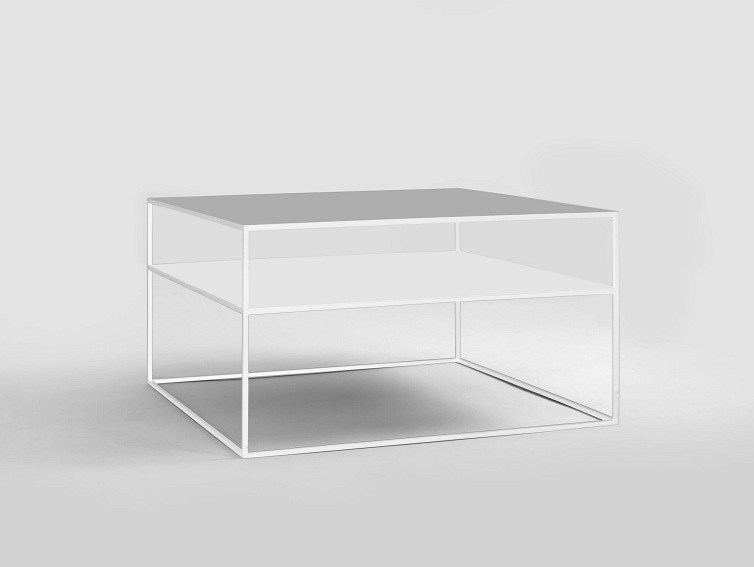 Stół Kawowy Tensio 2 Floor Metal 80x80 Biały