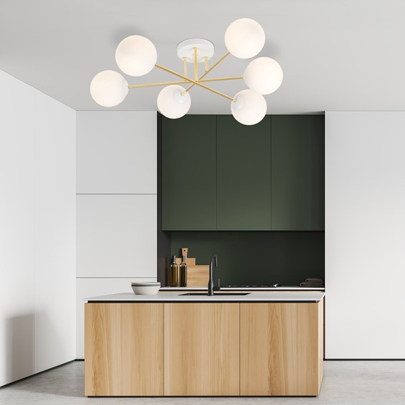 Lampa Sufitowa MAGNUM 6 Biały/Opal