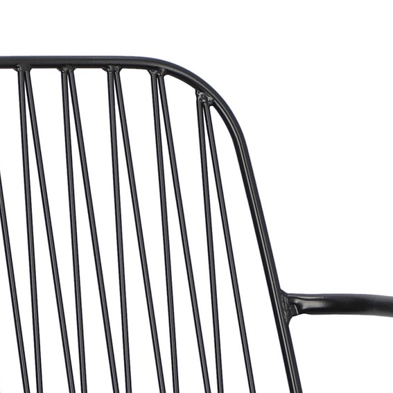 Krzesło z Poduszką PU WILLY ARM Black 56x53x83 Czarny