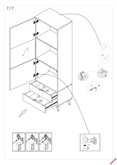 NEST W-2 witryna dąb lefkas/ czarny