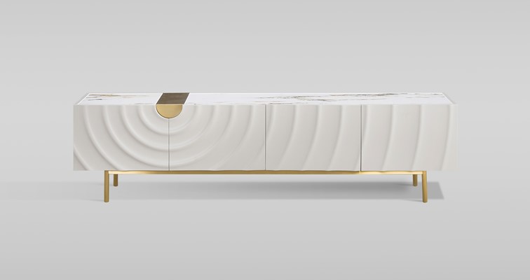 Komoda RTV STILIG ST320 Biały/Złoty