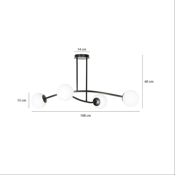 Lampa Sufitowa HALLDOR 4 Czarny