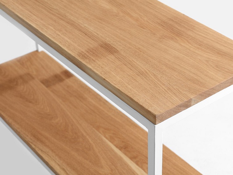 Konsola Julita Solid Wood 75-2F 100x30 Dąb/Biały