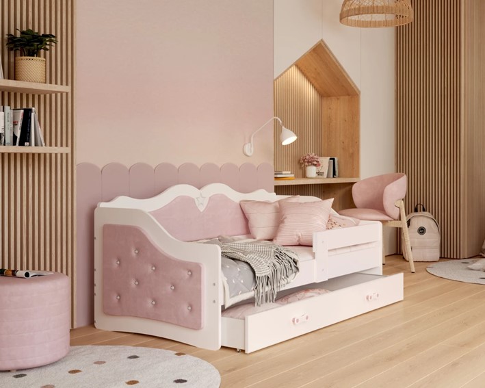 Łóżko Tapicerowane JESSICA 80x180 Różowy