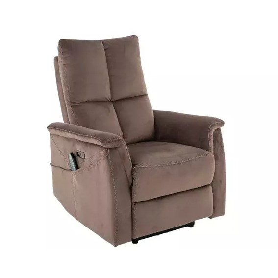 Fotel Rozkładany NEPTUN M Velvet Cappuccino/Czarny