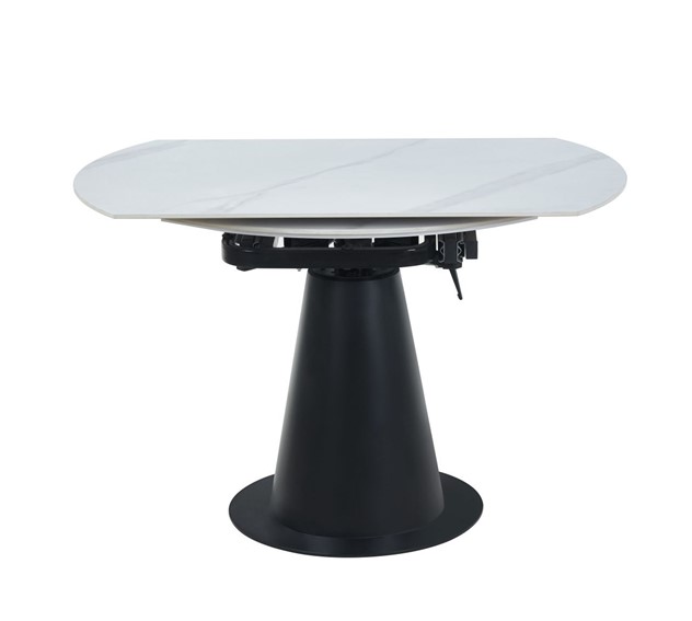 Stół Rozkładany ST29-FX (75-120)x120 Biały Marmur/Czarny