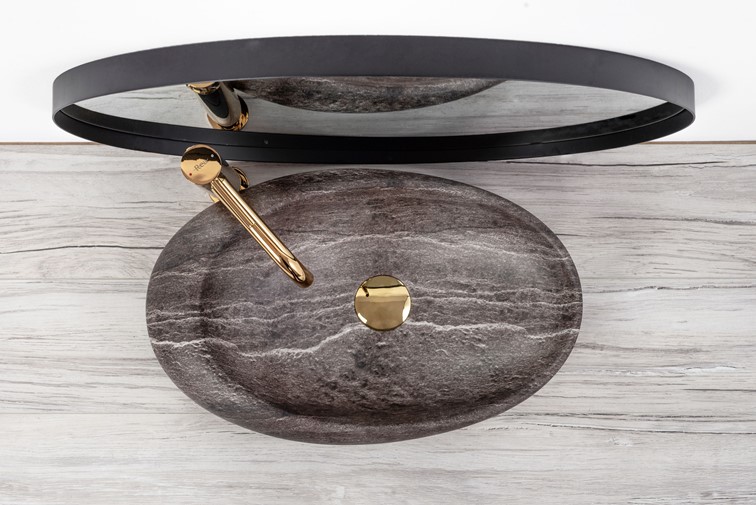 Umywalka Nablatowa ROXY A STONE Ciemnoszary