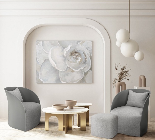 Fotel z podnóżkiem Puri szary