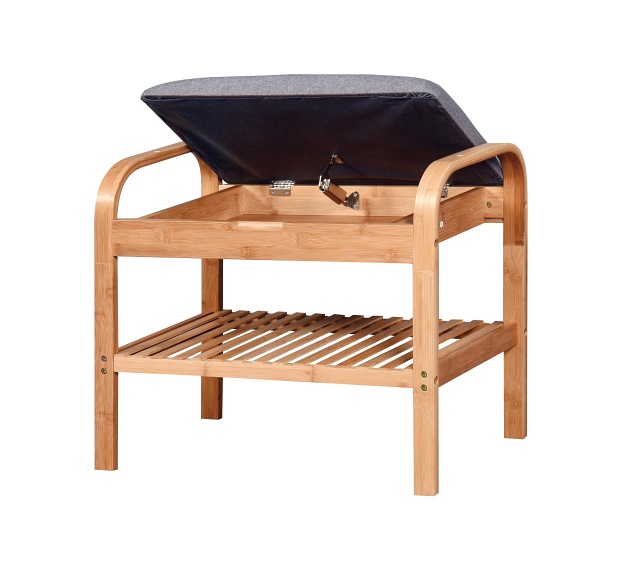 ST12 ławka / stojak na buty bambus - popielat