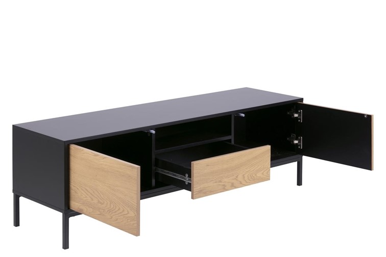 Komoda SEAFORD TV Czarny Dąb Naturalny