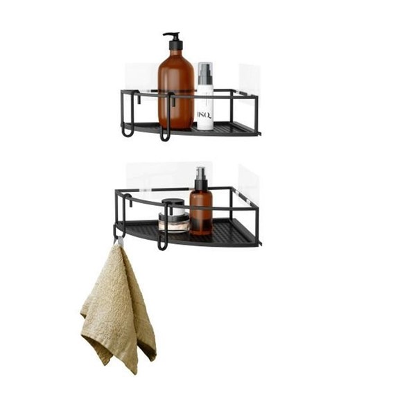 Zestaw Dwóch Półek Narożnych CUBIKO Czarny