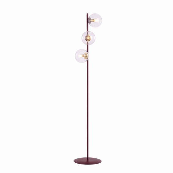 Lampa Podłogowa MAGNUS LP3 Burgundowy/Transparentny