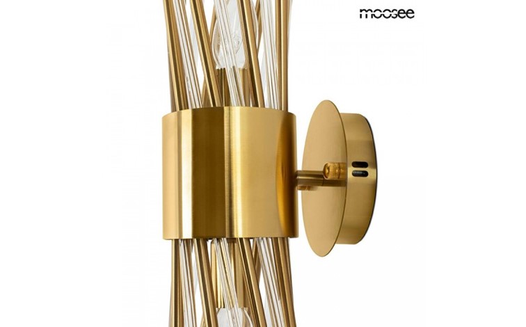 Lampa Ścienna LORENZO Złoty/Transparentny