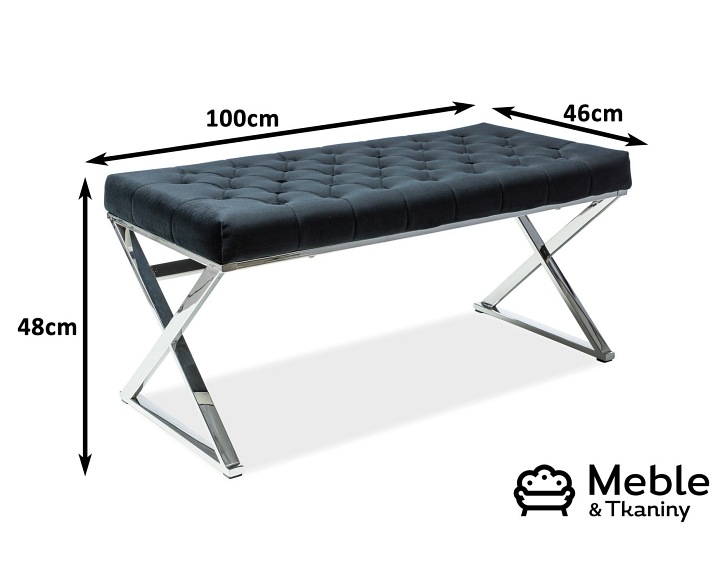 ŁAWKA ONYX SREBRNY/CZARNY AKSAMIT TAP.105