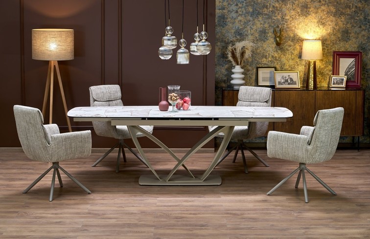 Stół Rozkładany BENJAMIN (160-240)x90 Beżowy/Kaszmir