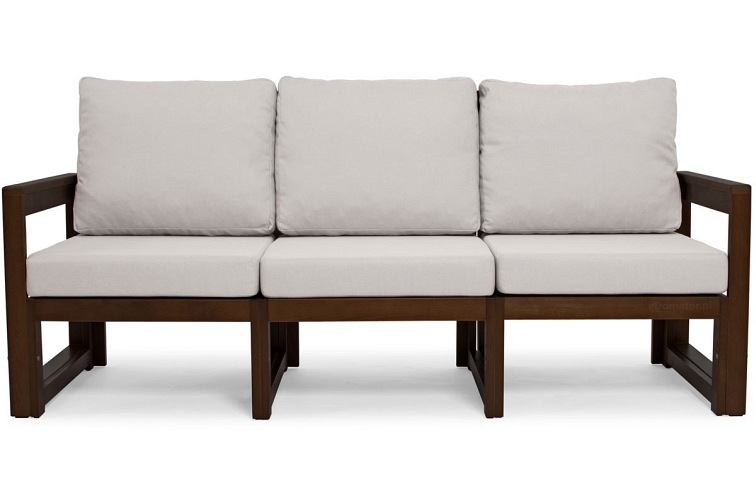 Sofa Ogrodowa MALTA 3-Osobowa Ciemny Brązowy/Szary